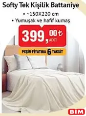SOFTY TEK KİŞİLİK BATTANİYE